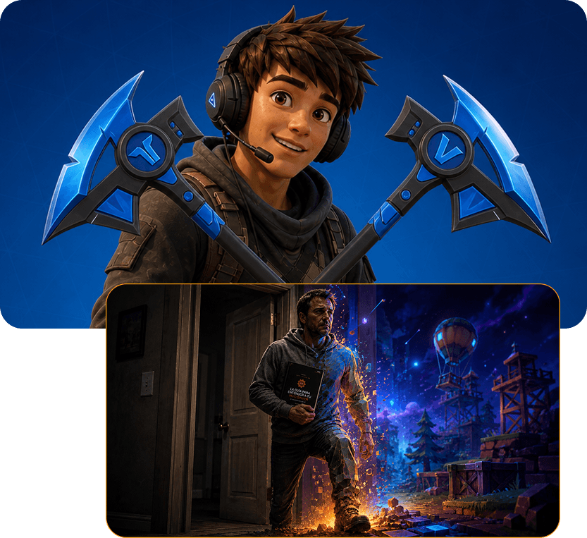 Avatar estilo Fortnite de un alumno de EVO y, encima, un padre asomado al mundo del juego de su hijo